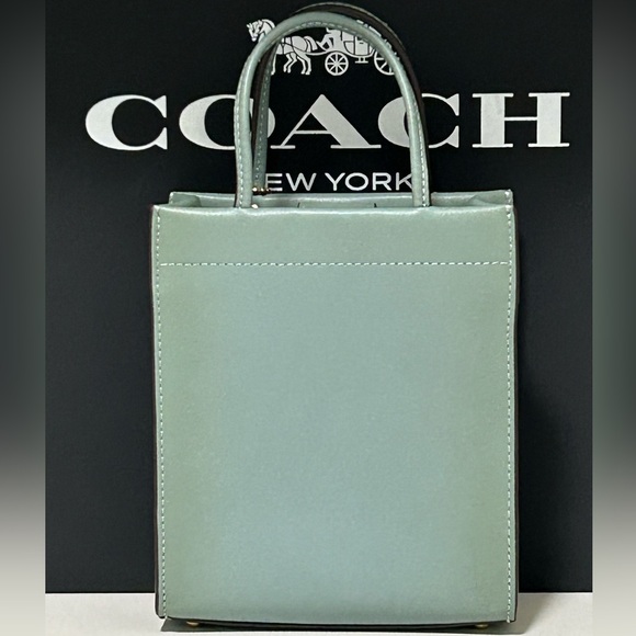 COACH 1941 Cashin Glovetanned Leather Mini Tote/Crossbody Bag in Sage - Picture 2 of 15